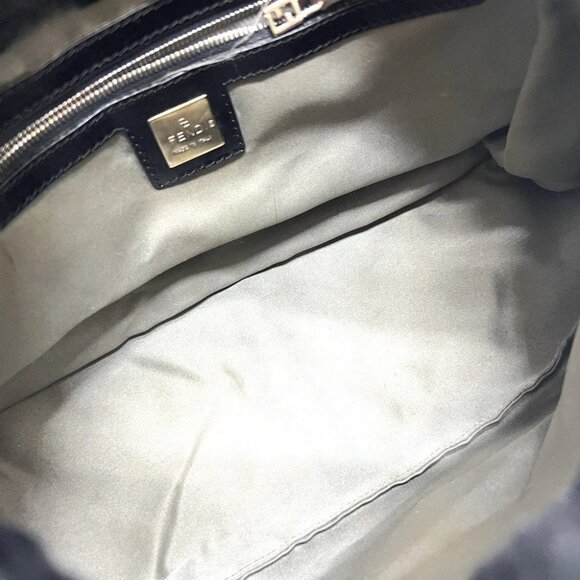 FENDI Mamma Baguette shoulder bags Hand Bag fur / Leather Black/SilverHardware - Picture 6 of 16
